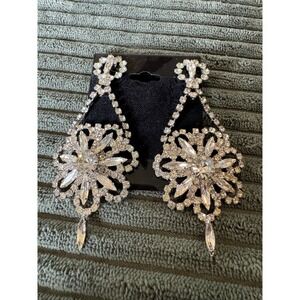 Dramatic Rhinestone Dangle Earrings Statement Prom Party Wedding‎ Jewelry